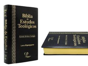 Bíblia Sagrada De Estudo Teológicos Letra Hiper Gigante Preta Capa Luxo Coverbook