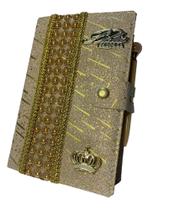 Bíblia sagrada dourada com harpa e pedraria letra hiper gigante