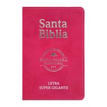 Bíblia Sagrada em Espanhol Reina Valera Tradicional Letra SuperGigante Couro Fucsia