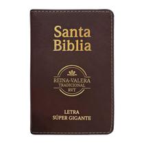 Bíblia Sagrada em Espanhol Reina Valera Tradicional Letra SuperGigante Couro Marrom