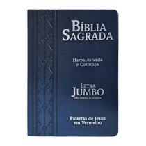 Biblia Sagrada Evangelica Azul Masculina Feminina Luxo Letra Jumbo Harpa CPP