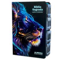 Bíblia Sagrada Evangélica Com Índice Abas Adesivas raio azul