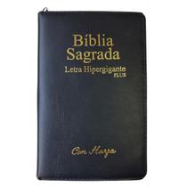 Bíblia Sagrada Evangelica Hiper Gigante Harpa Zíper Índice Almeida Corrigida ARC Palavras Jesus e Edição Promessas Preto