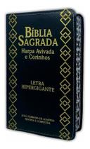 Bíblia Sagrada Evangélica Pentecostal Letra Hipergigante Harpa E Coros Capa Dura Preto Com Índice