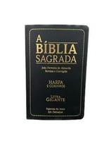 Bíblia sagrada evangélica preta: com harpa e corinhos/ letra gigante/ palavras de jesus em vermelho - PAE EDITORA