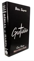 Biblia Sagrada Evangélica Preta Gratidão Masculina Feminina Letra Grande Harpa