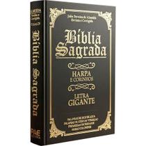 Biblia Sagrada Evangelica Preta Harpa E Corinhos Letra Gigante Full Collor