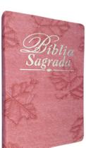 Biblia Sagrada Evangelica Rosa Lilas Feminina Grande MUD
