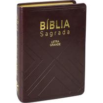 Bíblia Sagrada Evangélica Tamanho Pequeno Letra Grande Linguagem Fácil Capa Marrom Nobre - Editora SBB Nova Almeida Atualizada NAA Tamanho 11