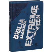 Bíblia Sagrada Extreme Teen Média Evangélica Cultura Jovem Adolescente NTLH Capa Azul Flexível PU