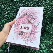 Bíblia Sagrada Feminina Seja Luz Rosa Capa Dura Com Harpa Índice LETRA MÉDIA Versão ARC Evangélica