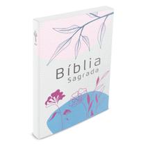 Bíblia Sagrada Floral Azul - Brochura - NTLH
