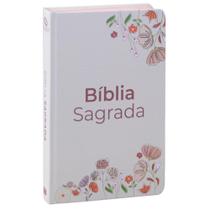 Bíblia Sagrada Flores Creme Capa Dura Com Fitilho Naa Letra NormaL