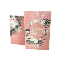 Bíblia Sagrada Flores Rosa - NVI - Capa Dura com Bordas Arredondadas