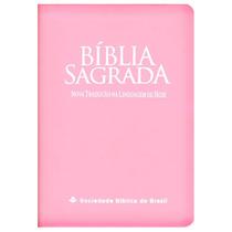 Bíblia Sagrada Fonte de Bênçãos NTLH Letra Maior Capa Luxo Clássica Rosa