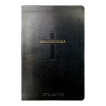 Bíblia Sagrada Gigante Letra Jumbo ARC Almeida Revista Corrigida com Harpa Capa Cruz Preta