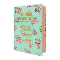 Bíblia Sagrada - Gigante Luxo Floral Verde ARC - João Ferrerira de Almeida com Harpa e Índice por Cores Bíblia Sagrada - Gigante Luxo Floral Verde ARC - João Ferrerira de Almeida com Harpa e Índice por Cores