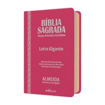 Bíblia Sagrada - Gigante Luxo Pink ARC - João Ferreira de Almeida - com Harpa e Índice por Cores Bíblia Sagrada - Gigante Luxo Pink ARC - João Ferreira de Almeida - com Harpa e Índice por Cores