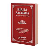 Bíblia Sagrada - Gigante Popular Vermelha ARC - João Ferreira de Almeida - Harpa e Palavras de Jesus em Vermelho