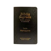 Bíblia Sagrada Harpa Avivada e Corinhos Arc com Índice Letra Hipergigante Capa Pu Preta