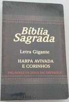 Bíblia Sagrada Harpa Avivada e Corinhos ARC Letra Grande Capa Semiflexível Preta