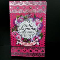 Bíblia sagrada harpa avivada evangelica laminada pink sc sk