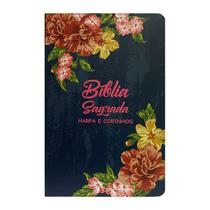 Bíblia Sagrada - Harpa e Corinhos - ARC - Letra Hipergigante - Capa Semiluxo Estampado Azul