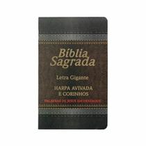 Bíblia Sagrada - Harpa e Corinhos - ARC - Letra Hipergigante - Capa Semiluxo Preta e Marrom