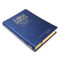 Bíblia Sagrada Hiper Legível Referências Almeida Corrigida Fiel ACF - Capa PU Luxo Azul Palavras de Cristo em Evidência - SBTB