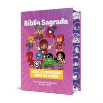 Bíblia Sagrada Infantil NTLH Capa Dura Heróis Lilás