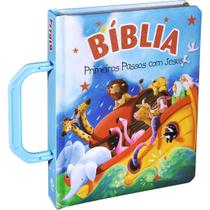 Bíblia Sagrada Infantil Primeiros Passos Com Jesus - C/ Alça Azul