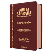 Bíblia Sagrada - Jumbo Luxo Vinho ARC - João Ferreira de Almeida - Harpa e Índice por Cores Bíblia Sagrada - Jumbo Luxo Vinho ARC - João Ferreira de Almeida - Harpa e Índice por Cores