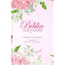 Bíblia Sagrada JVM Capa Dura Harpas e Corinhos ARC Floral D