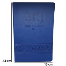 Bíblia sagrada king james 1611 ultra fina gigante capa de luxo azul
