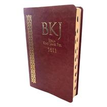 Bíblia Sagrada King James BKJ 1611 Corrigida Fiel Ultrafina Slim Índice Marrom Luxo Bíblia Sagrada King James BKJ 1611 Corrigida Fiel Ultrafina Slim Índice Marrom Luxo