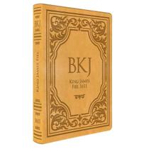 Bíblia Sagrada King James Fiel 1611 Letra Extra Gigante Capa Castanha Borda Dourada