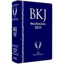 Bíblia Sagrada King James Fiel com Estudo Holman Letra Normal Capa Luxo Azul - BVBOOKS