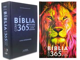 Bíblia Sagrada Kit 365 / Reflexões E Plano De Leitura Azul e Leão Fogo/ Duas Bíblias