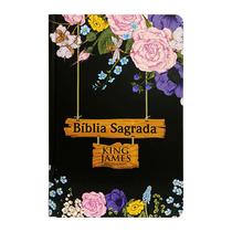 Bíblia Sagrada KJA Capa Dura Edição Luxo Slim Jardim Preta Com bordas coloridas