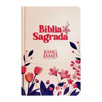 Bíblia Sagrada KJA Capa Dura Slim Edição Luxo Floral Cartoon Com bordas coloridas