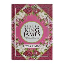 Bíblia Sagrada KJA King James Atualizada Letra Jumbo Edição Original de 400 Anos - 1611 Capa Dura Rosa Geométrica