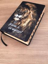 Bíblia sagrada Leao se firme e corajoso Letra Hiper gigante com Harpa avivada e corinhos