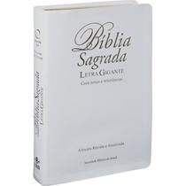 Bíblia Sagrada Letra Gigante, Almeida Revista e Atualizada, Capa Couro bonded Branca - SBB