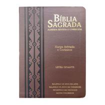 Bíblia Sagrada Letra Gigante ARC Capa Luxo Arabesco Café e Preto