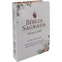 Bíblia Sagrada Letra Gigante com Harpa Cristã - Capa semiflexível ilustrada, Floral Branca - Cpad Bíblia Sagrada Letra Gigante com Harpa Cristã - Capa semiflexível ilustrada, Floral Branca - Cpad