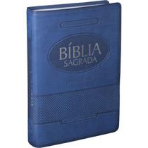 Bíblia Sagrada Letra Gigante Com Índice Capa Luxo Azul - ARA