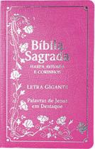 Bíblia Sagrada Letra Gigante Harpa Avivada e Corinho Covertex Pink