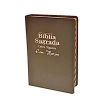 Bíblia Sagrada Letra Gigante Luxo C/ Harpa Marrom - 14x21cm