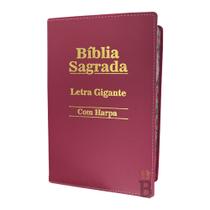 Bíblia Sagrada Letra Gigante Luxo C/ Harpa - Pink