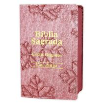 Bíblia Sagrada Letra Gigante - Luxo - Folha Rosa Luxo - C/ Harpa